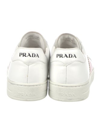 Prada Leather Scalloped Accent Sneakers
