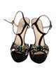 Prada Suede Crystal Embellishments Slingback Sandals