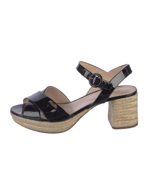 Prada Patent Leather Colorblock Pattern Slingback Pumps