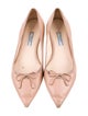 Prada Leather Bow Accents Ballet Flats