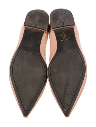 Prada Leather Bow Accents Ballet Flats
