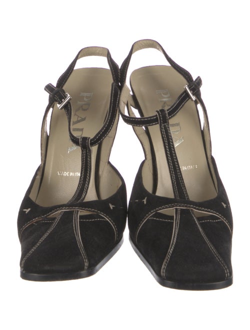 Prada Suede T-Strap Pumps