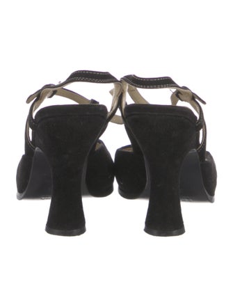 Prada Suede T-Strap Pumps