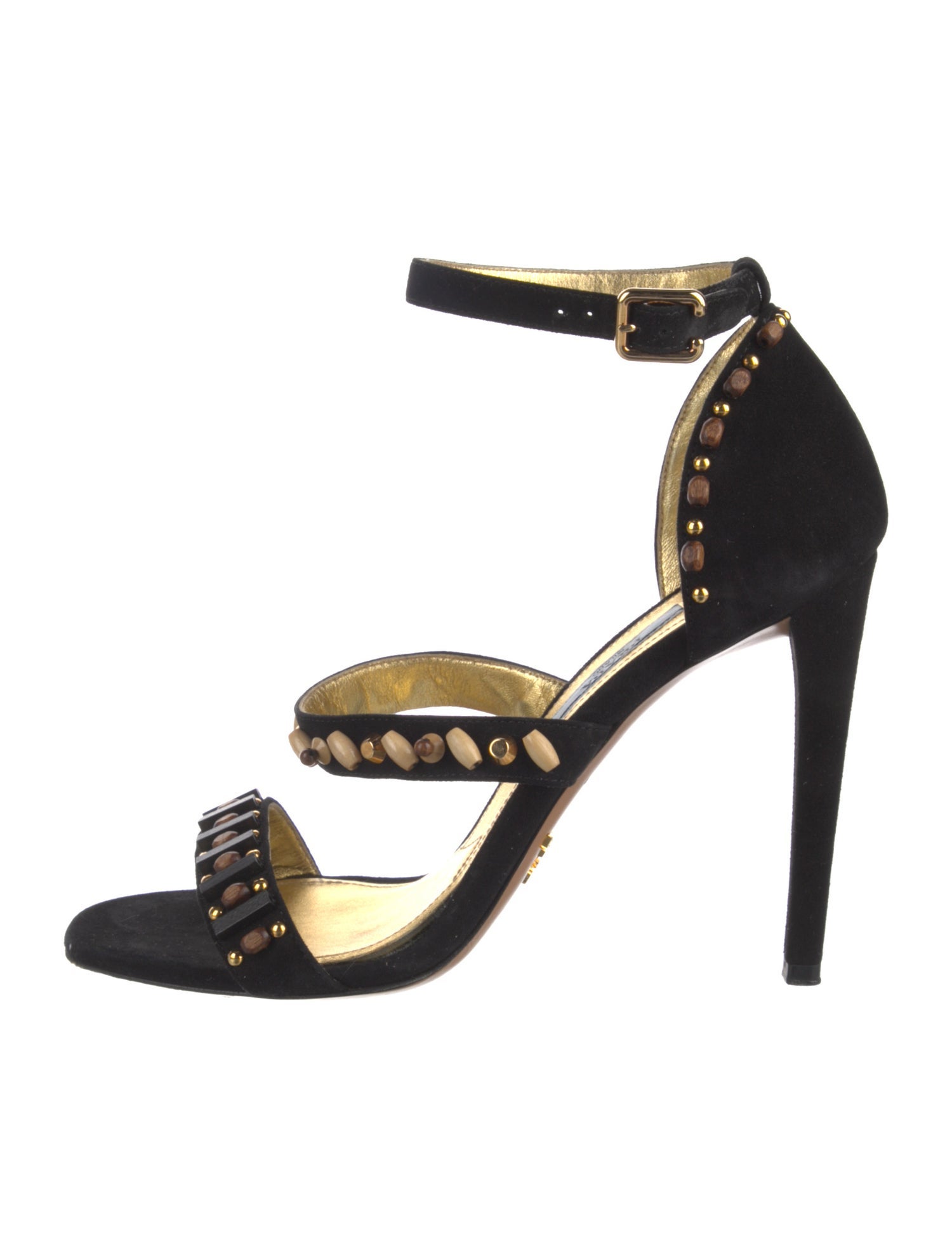 Prada Suede Studded Accents Sandals