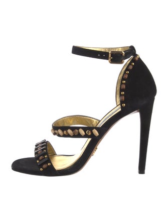 Prada Suede Studded Accents Sandals