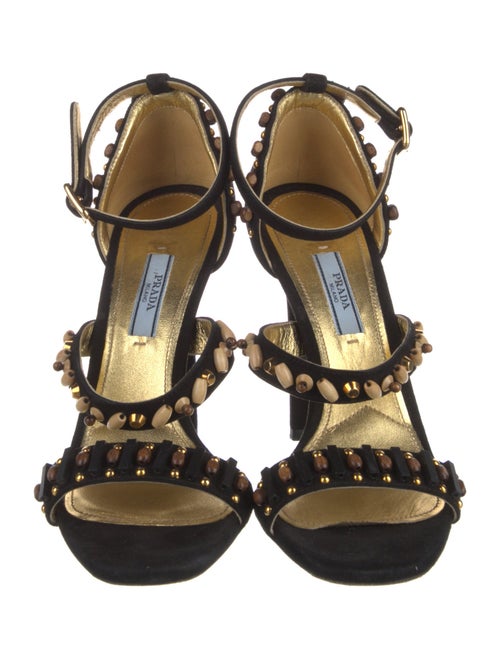 Prada Suede Studded Accents Sandals