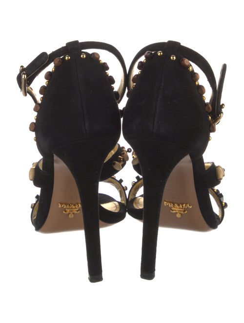 Prada Suede Studded Accents Sandals