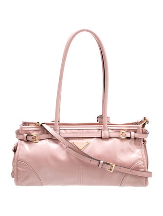 Prada Enameled Metal Triangle Bonnie Medium