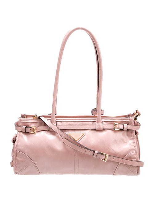 Prada Enameled Metal Triangle Bonnie Medium