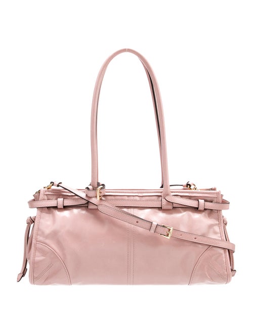 Prada Enameled Metal Triangle Bonnie Medium