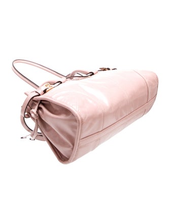 Prada Enameled Metal Triangle Bonnie Medium