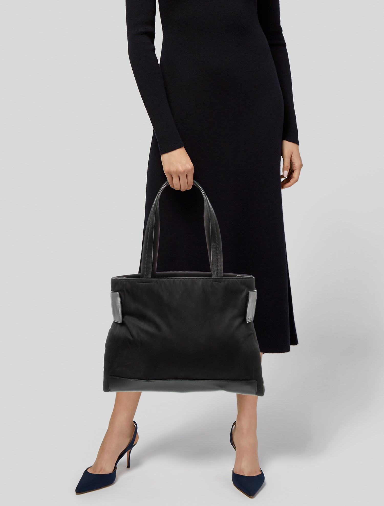 Prada Enameled Metal Triangle Tote Vintage