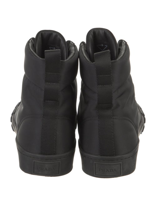 Prada Enameled Metal Triangle Nylon Sneakers