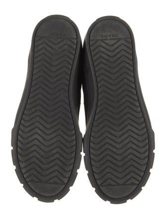 Prada Enameled Metal Triangle Nylon Sneakers