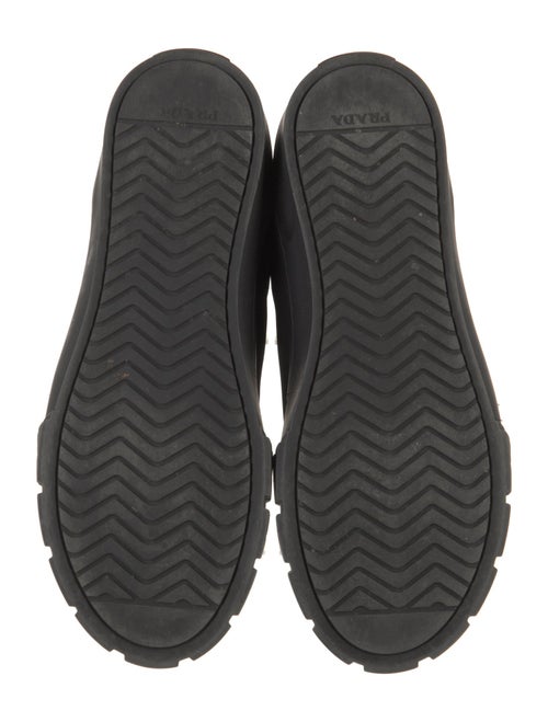 Prada Enameled Metal Triangle Nylon Sneakers