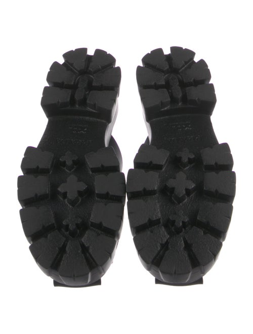 Prada Enameled Metal Triangle Rubber Slides