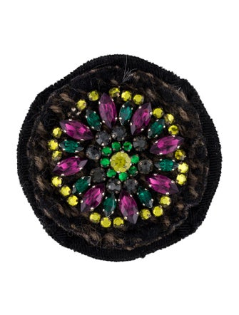 Prada Crystal Fabric Brooch
