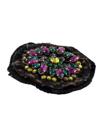 Prada Crystal Fabric Brooch