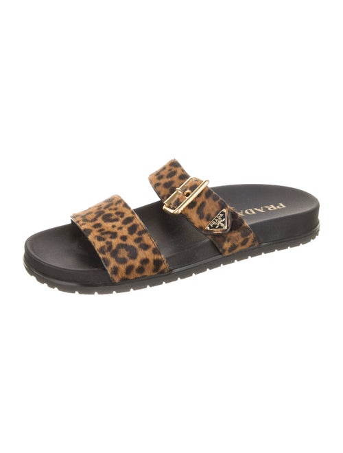 Prada Ponyhair Animal Print Slides