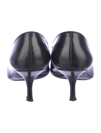 Prada Leather Bow Accents Slingback Sandals