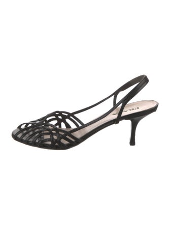 Prada Late 1990's - Early 2000's Leather Slingback Pumps