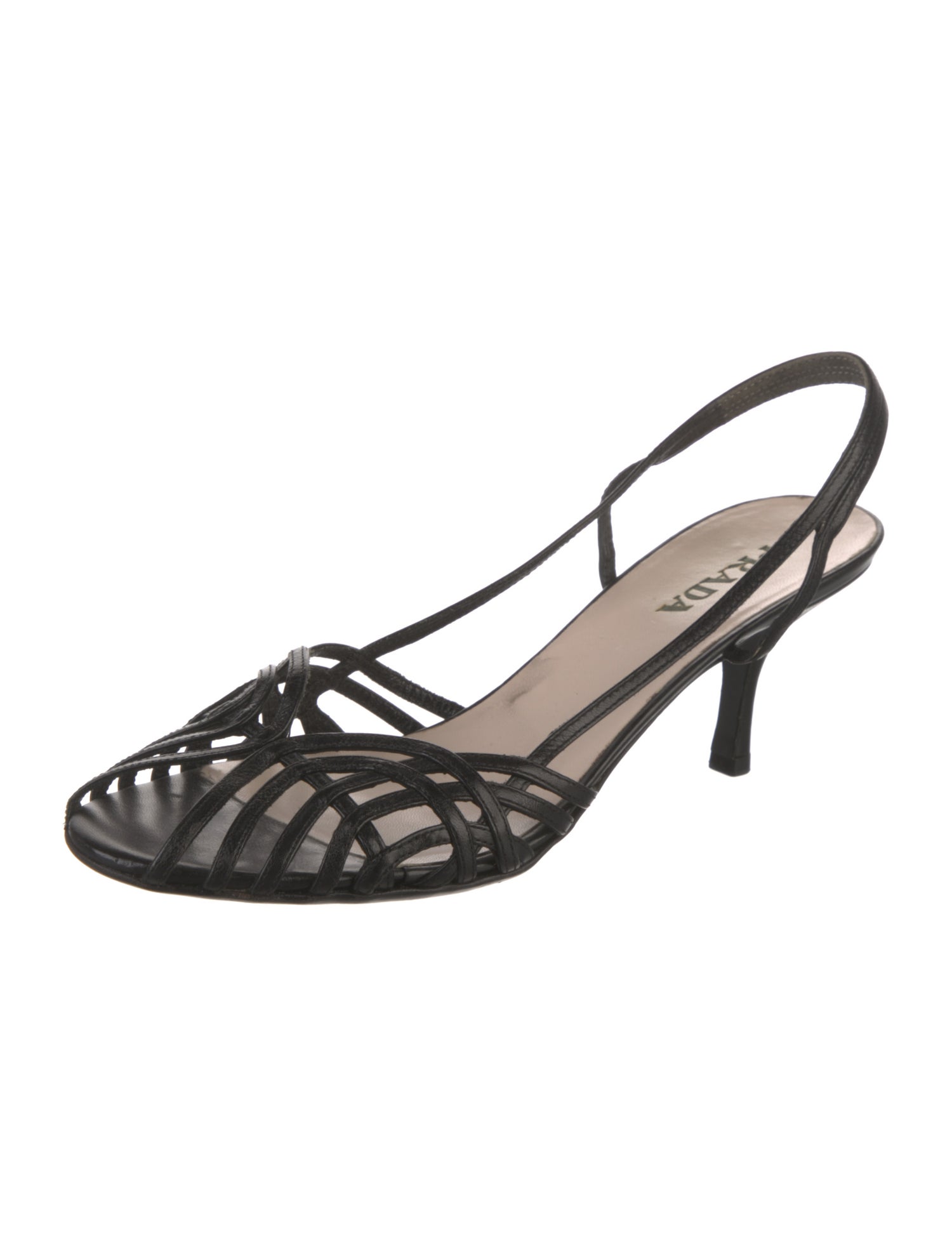 Prada Late 1990's - Early 2000's Leather Slingback Pumps