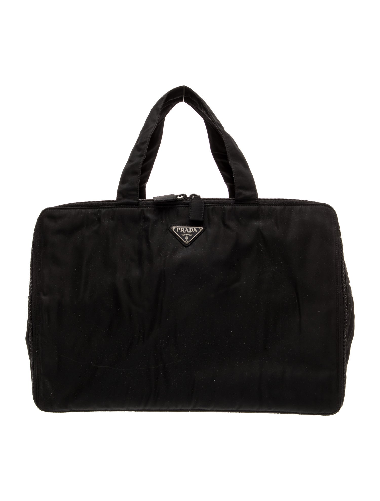 Prada Enameled Metal Triangle Briefcase