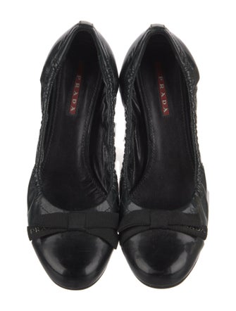 Prada Patent Leather Bow Accents Pumps