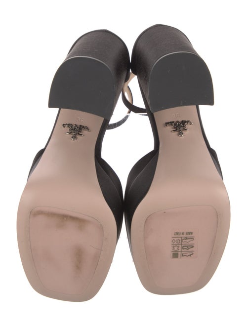 Prada Enameled Metal Triangle Satin D'Orsay Pumps