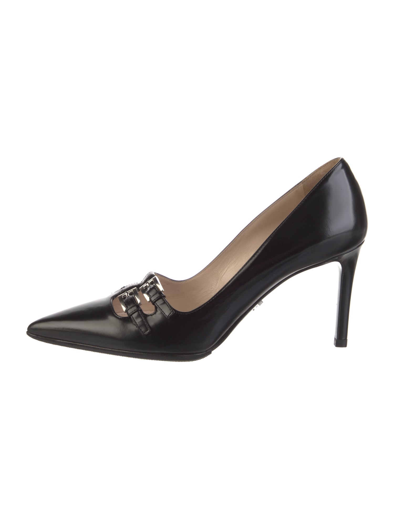 Prada Patent Leather Bow Accents Pumps
