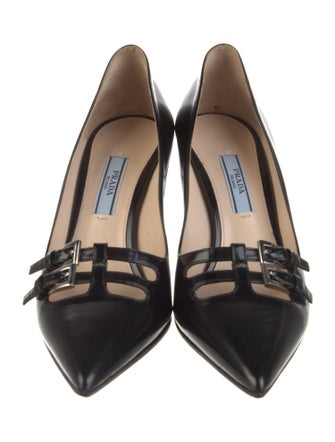 Prada Patent Leather Bow Accents Pumps