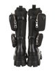 Prada Nylon Leather Trim Embellishment Combat Boots