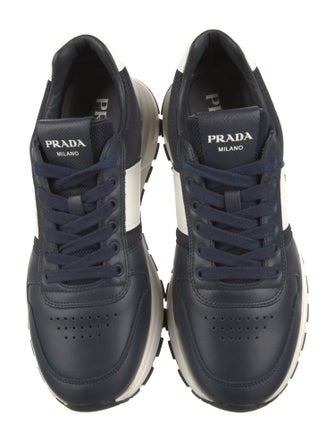 Prada Leather Colorblock Pattern Sneakers