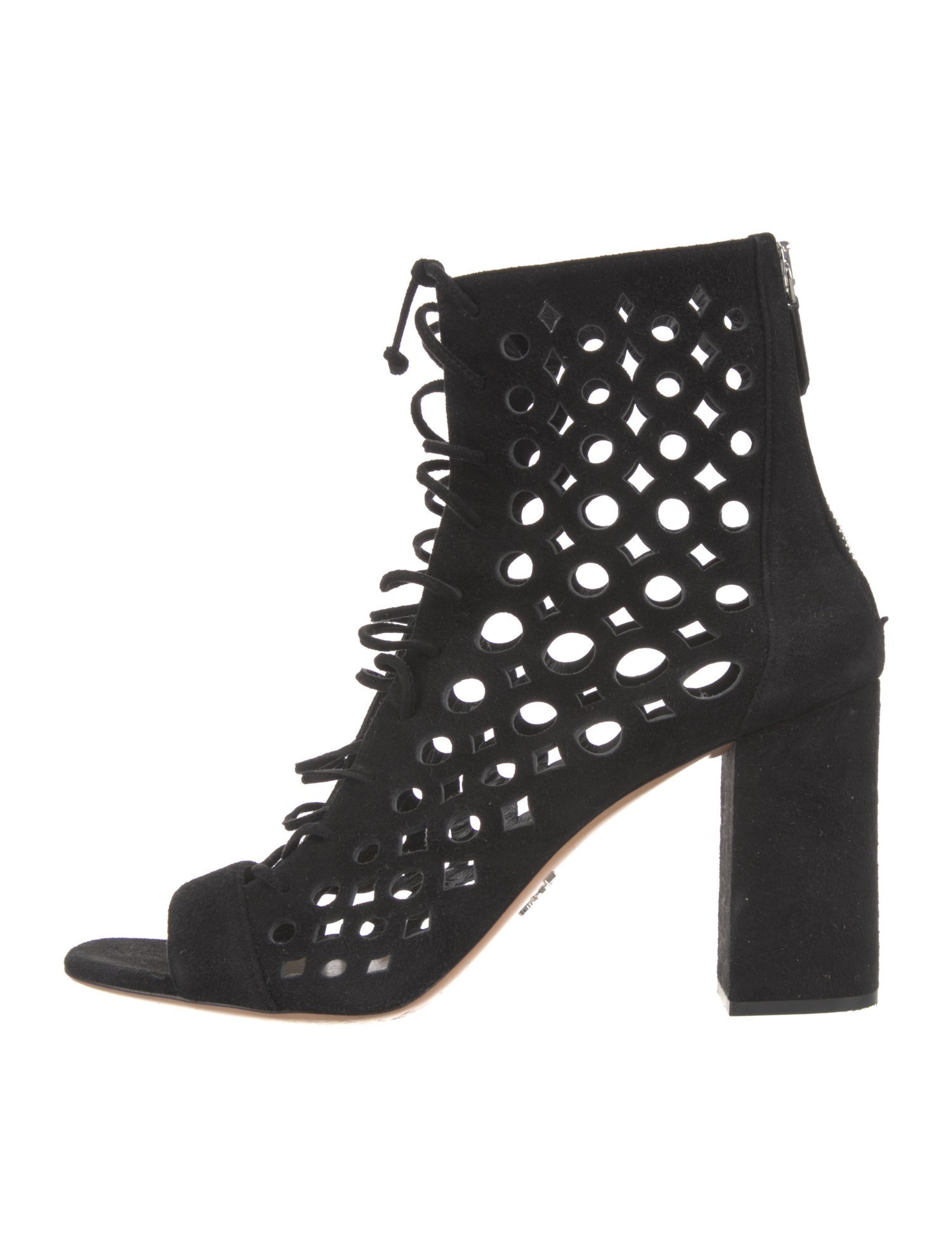 Prada Suede Lasercut Accents Gladiator Sandals