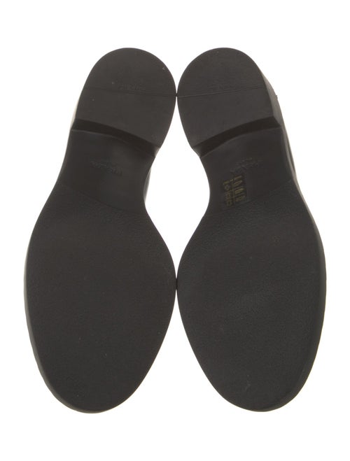 Prada Enameled Metal Triangle Leather Oxfords