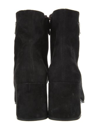 Prada Enameled Metal Triangle Suede