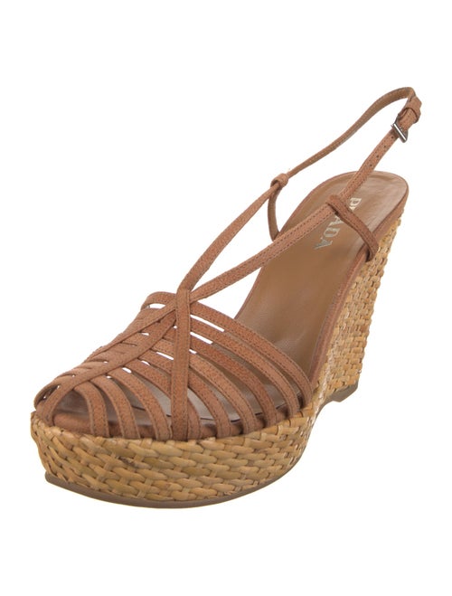 Prada Leather Colorblock Pattern Slingback Pumps