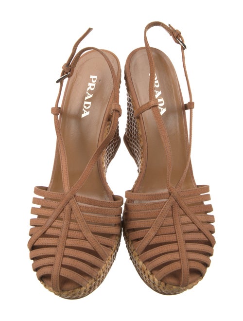 Prada Leather Colorblock Pattern Slingback Pumps