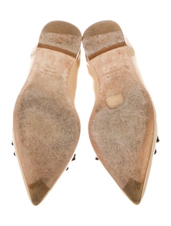 Prada Patent Leather Bow Accents Ballet Flats