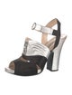 Prada Satin Colorblock Pattern Slingback Sandals