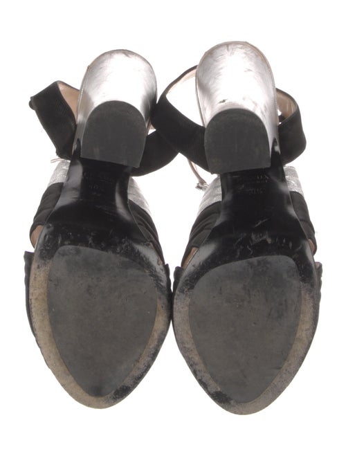 Prada Satin Colorblock Pattern Slingback Sandals