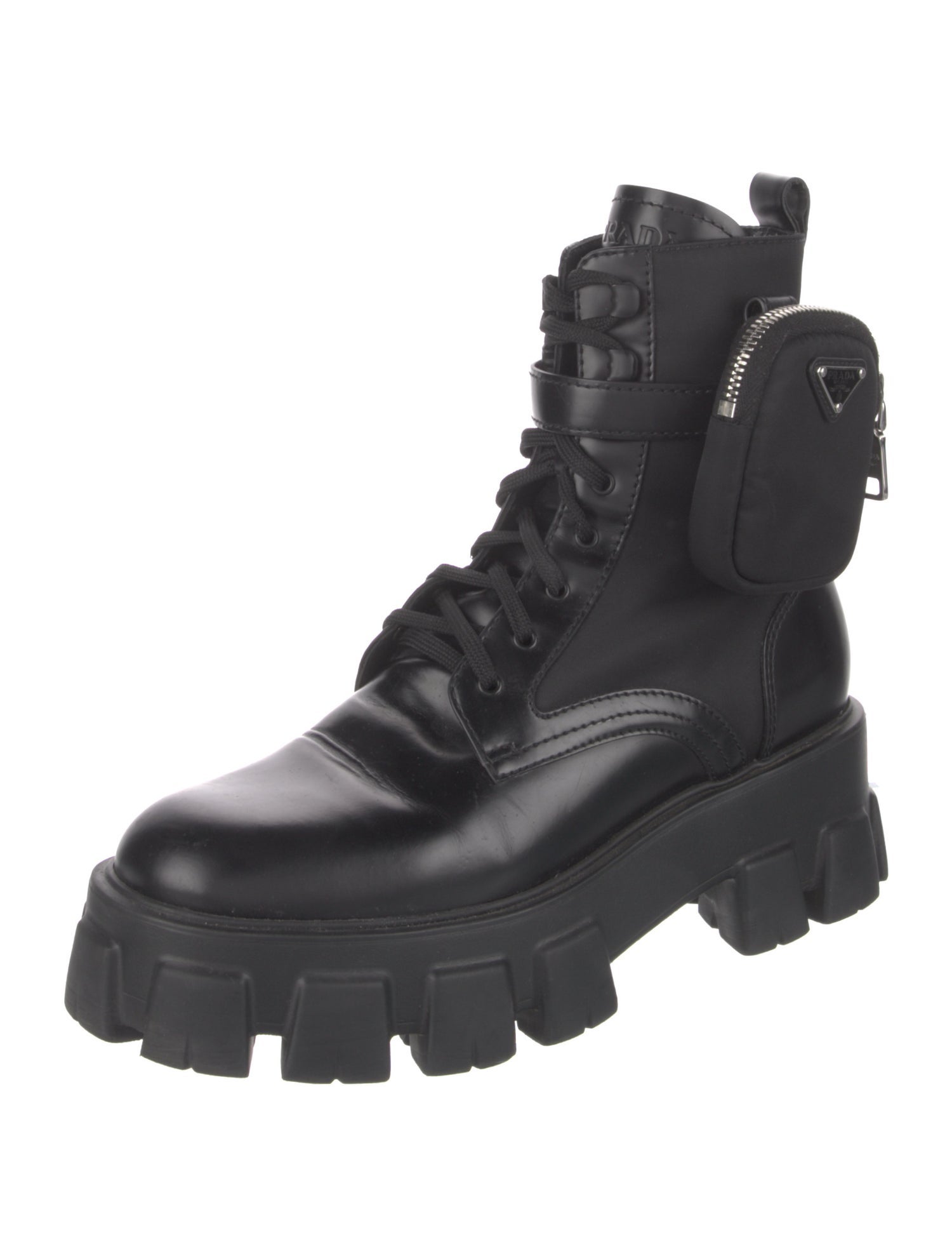 Prada Leather Combat Boots