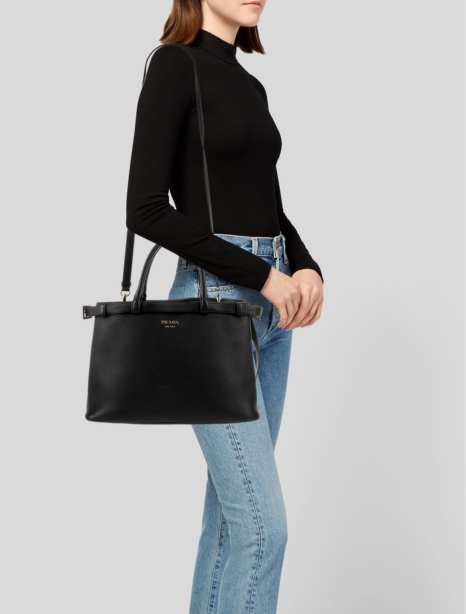 Prada Leather Top Handle Bag