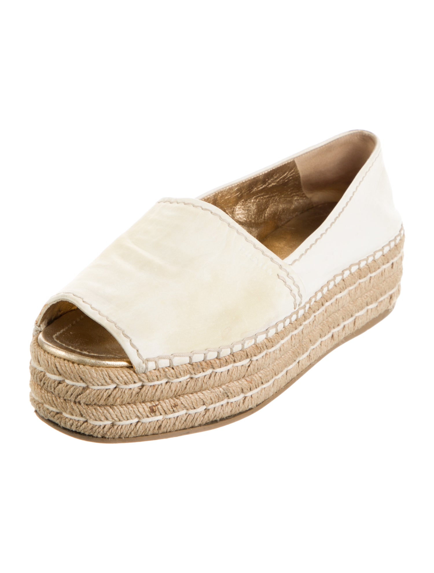 Prada Leather Braided Accents Espadrilles