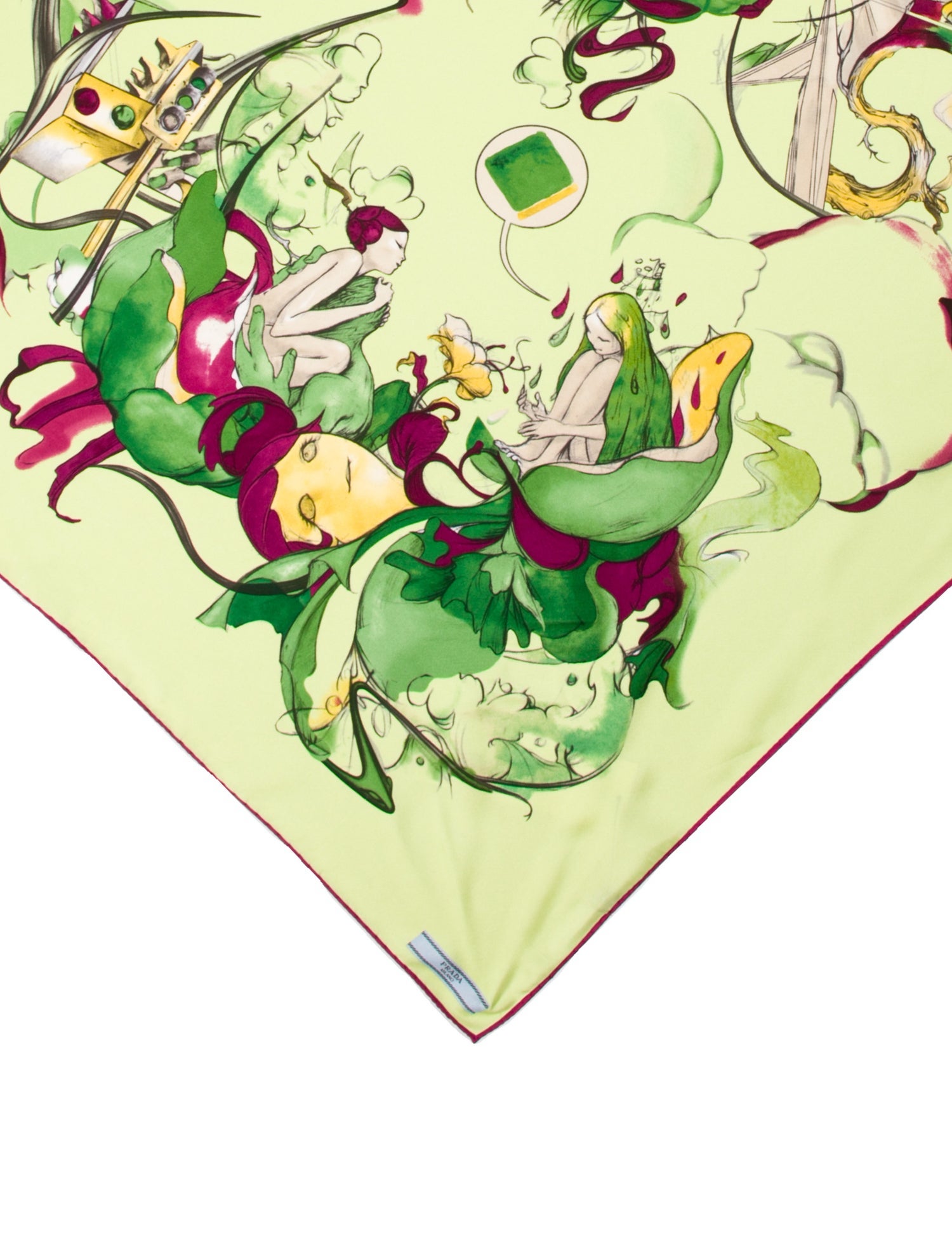 Prada Silk Floral Print Scarf