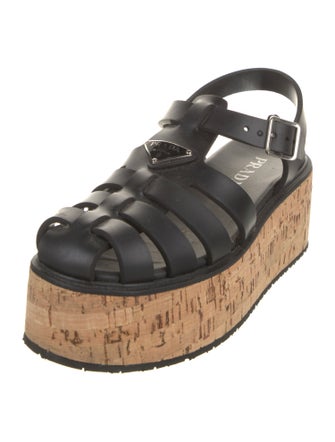Prada Rubber Slingback Sandals