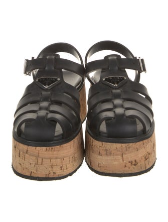 Prada Rubber Slingback Sandals