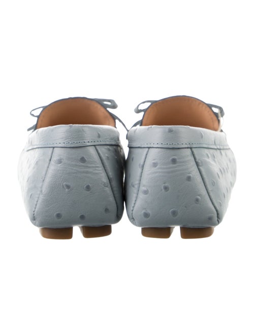 Prada Ostrich Bow Accents Loafers