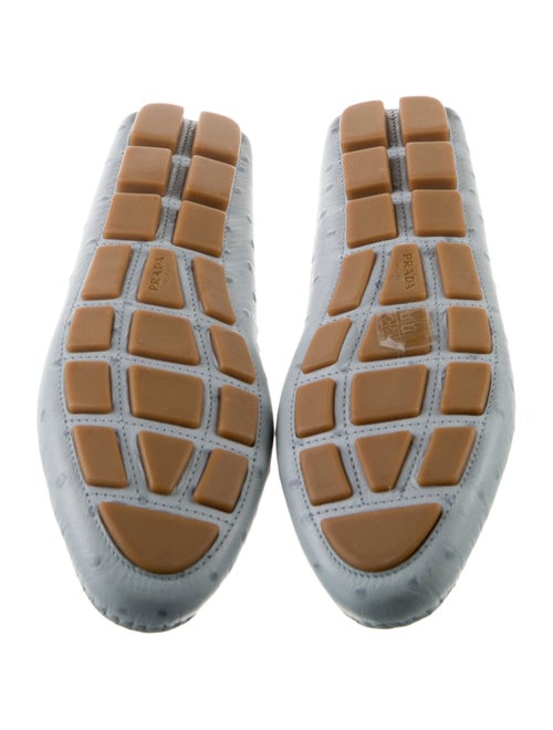 Prada Ostrich Bow Accents Loafers