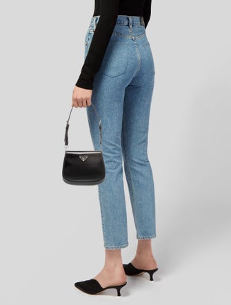 Prada Enameled Metal Triangle Cleo Mini